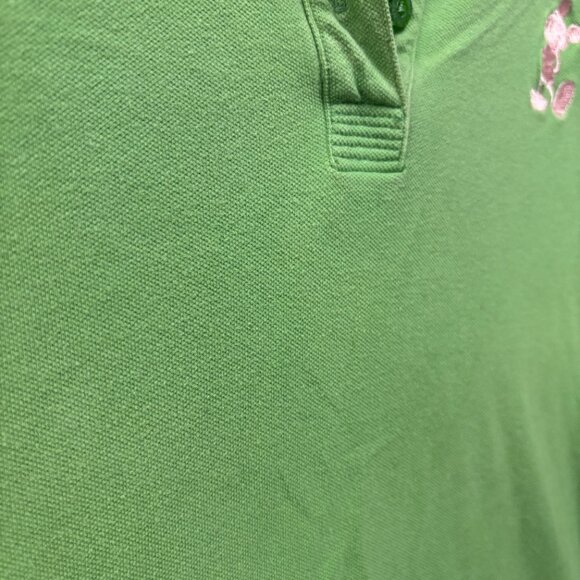 Disney Polo Womens Large Green Embroidered Preppy Minimal Short Sleeve - Picture 5 of 7